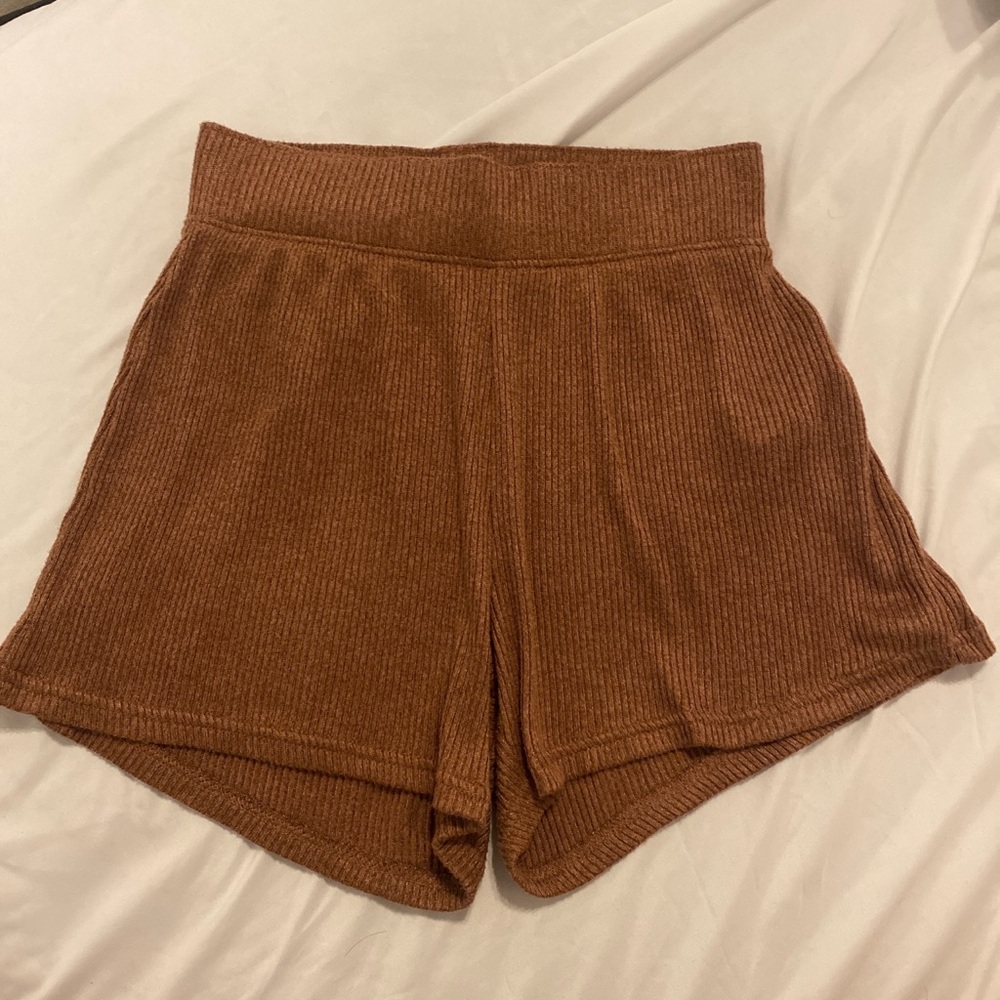 Gilly Hicks Brown Ribbed Lounge Shorts